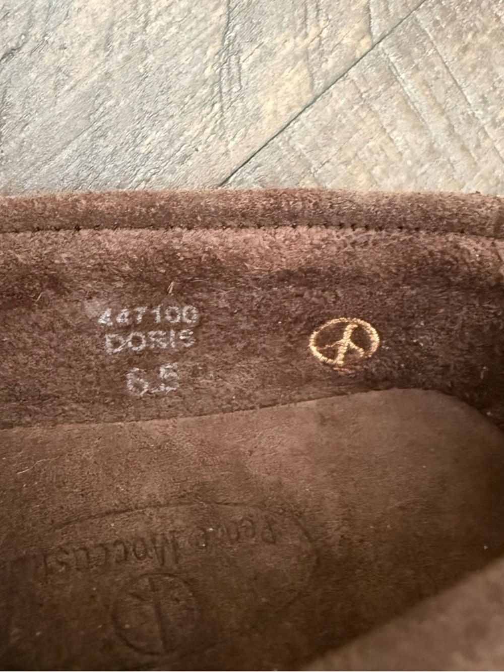 Women's Brown Suede Tassel Moccasins with Peace Logo - Picture 15 of 15